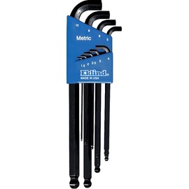 Eklind Tool 13509 Stubby-Ball-Hex-L Key allen wrench - 9pc set Metric MM sizes 1.5-10 Long series