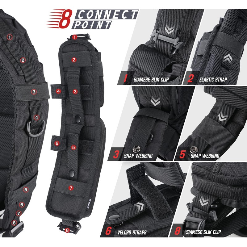 WYNEX Molle Accessories Pouch with Zipper Pocket, Backpack Strap Pouch