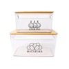 Xbopetda Potato Onion Storage, Potato Bin with Bamboo Lid, Transparent