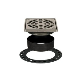 Schluter Kerdi-Drain Classic Shower Grate Kit with Integrated Slope Bonding Flange - Ideal for Tile Showers - 4" Grate Size, Square, Stainless Steel Grate Finish - KD4GRKE