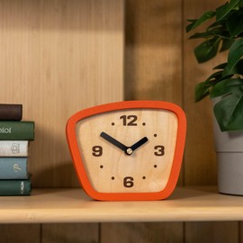 Little Top Creations Handcrafted Mid-Century Modern Clock – Silent Movement for Desk, Table & Mantel, No-Ticking Analog MCM Decor | Made in USA