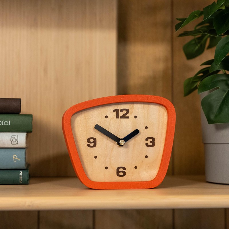 Little Top Creations Handcrafted Mid-Century Modern Clock – Silent Movement