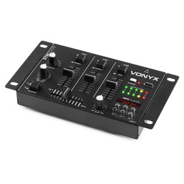 Vonyx STM-3020B 3-Channel Audio Mixer with USB/SD Card Playback, Mic & Line Inputs, Compact and Portable for DJs, Home Studio & Events