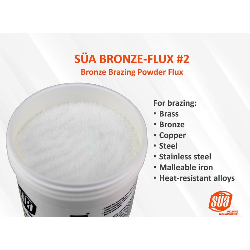 SÜA® - Bronze Brazing Flux Powder - 8 Ounces Jar.