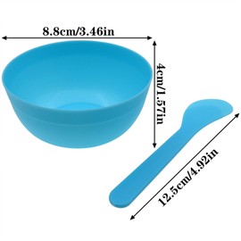 safycaby DIY Slime Making Tools 8 Plastic Slime Bowl and 8 Glue Mixing Spoons for Glue and Slime Mixing (8 Sets Blue)