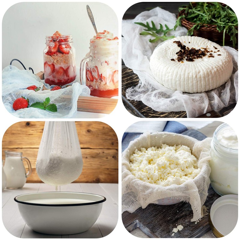 Square Soft Muslin Pure Cotton Cloth, Fit for Straining Fruit,