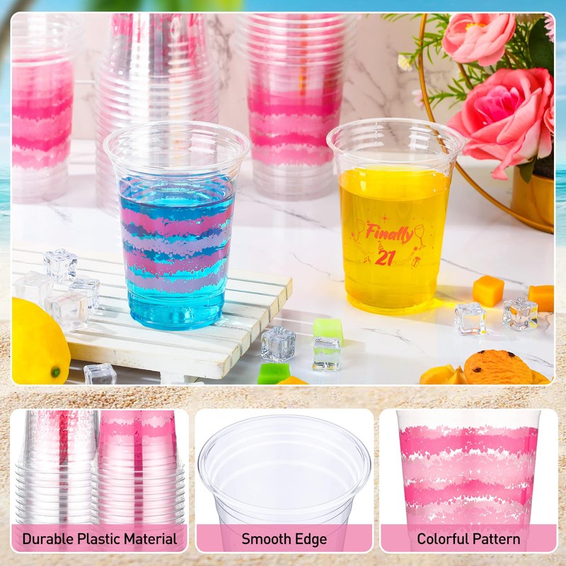 Tiangrid 100 Pcs Finally 21 Birthday Party Cups 16 oz
