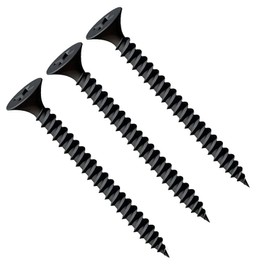 3.5X55mm Drywall Black Screws, Self Tapping Phillips Countersunk Head, Fine Thread, Sharp Point, Black Phosphate Metal studs Screws, Plaster Screws for Plasterboard to Steel Profile (30 pcs.)