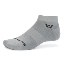 Swiftwick- ASPIRE ONE Running & Cycling Socks for Men & Women, Firm Compression Fit Ankle Socks (Pewter-Circuit, Large)