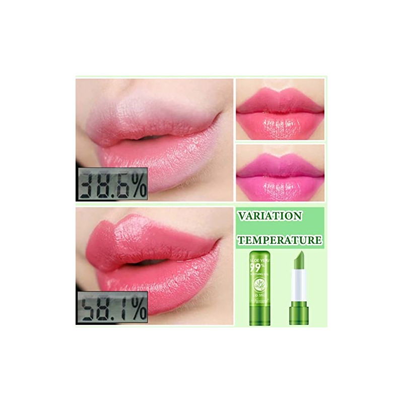 Set De 4 Labiales De Aloe Vera, Brillo Labial Mágico