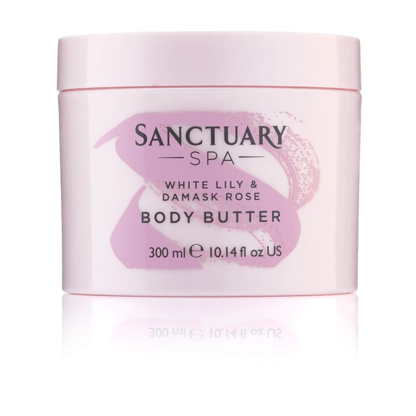 Sanctuary Spa Body Butter White Lily and Damask Rose Body Moisturiser, 300 ml