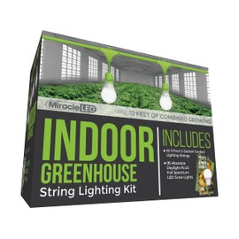 Miracle LED 2-Socket 3ft Corded Indoor Greenhouse Kit with Absolute Daylight Plus Full Spectrum Grow Light Replacing 150W (4-Pack - 4 Cords, 8 Bulbs)