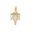 10k Yellow Gold RN Caduceus Pendant Necklace for Women or