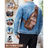 DOOMUS Men's Shoulder Bag, Crossbody Bag, Genuine Leather, Waterproof, Large