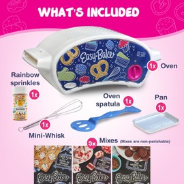 Easy Bake Oven Baking Bundle - Oven + Red Velvet Cakes, Pizzas, Whoopie Pie Mixes + Rainbow Sprinkles + Mini Whisk