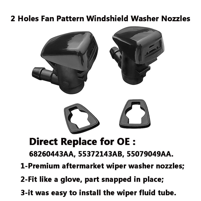 68260443AA Premium Wiper Washer Nozzles Fit for 2005-2023 Jeep Grand