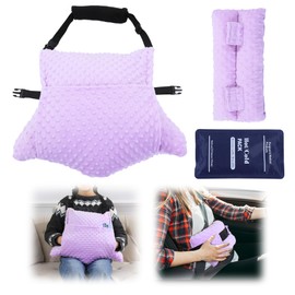 BALAPET 2 Pcs Shredded Memory Foam Hysterectomy Pillow Set for Abdominal Surgery Recovery, Comfy Hysterectomy Seat Belt Pillow with Pocket for Ice/Hot Packs, Hysterectomy Recovery Must Haves(Purple)