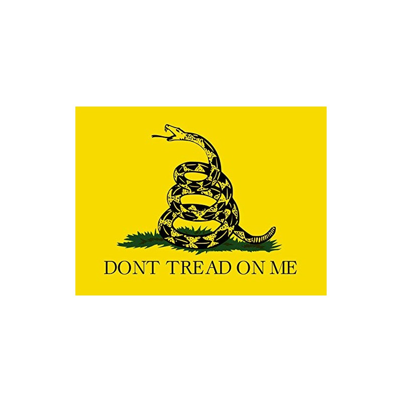 StickerTalk Gadsden Flag Vinyl Sticker, 12 inches by 9 inches