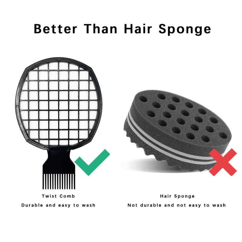 Kootinn 2Pcs Upgraded Twist Combs Hair Sponge Brush, Superior to