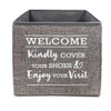 Premium Granite Linen Look Foldable Shoe Cover Bin, Indoor Real