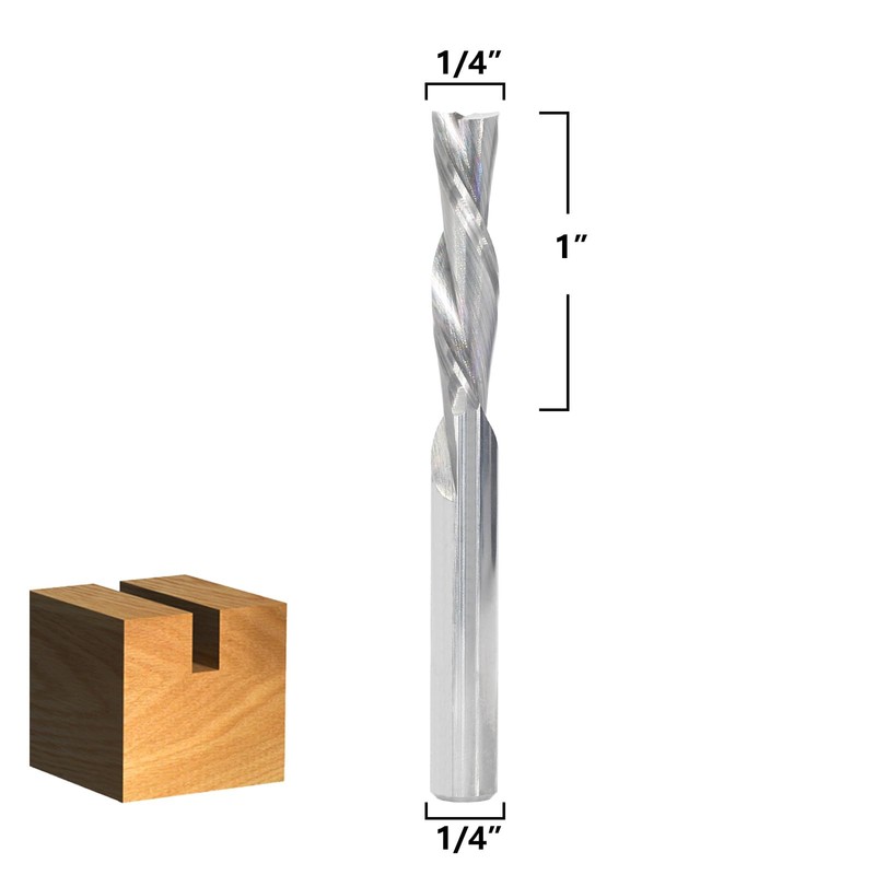 Akylin Down-Cut Spiral Router Bits 1/4 Inch Shank,2 Flute CNC