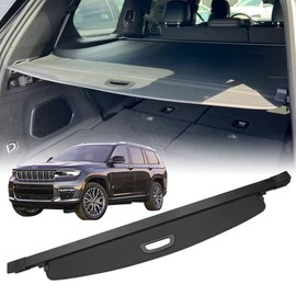 VeCarTech Compatible with All-New 2026-2021 Jeep Grand Cherokee L (3-Row;WL) Rear Cargo Security Shade Cover Privacy Screen Retractable Storage Tonneau Cargo Cover Luggage Security Shield Shade