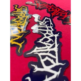 Tormentor Suffocation Vinyl Decal Layered Sticker Heavy Death Metal Band Logo Cryptopsy - Die Cut Glossy Vinyl, White