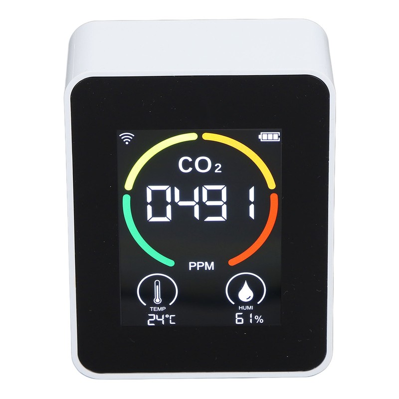 CO2 Detector Portable Battery Operated Temperature Humidity Meter Air Quality