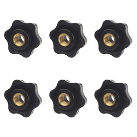 6 Pcs M6 Star Knobs – Plastic Clamping Nuts with M6 Thread for Bicycle Wheels, Jigs, and DIY Projects – Black Hand Knobs with 6mm Nut