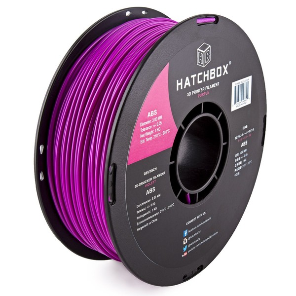 HATCHBOX ABS 3D Printer Filament, Dimensional Accuracy +/- 0.05 mm,