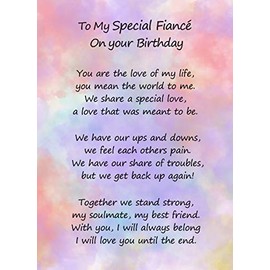 Romantic Birthday Verse Poem Card (Special Fiance)