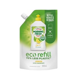 Morning Fresh Lemon Refill Dishwashing Liquid 800 milliliters 70 percent less plastic