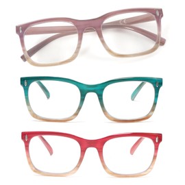 KoKoBin 3 Pack Reading Glasses for Women Oprah Style Fashion Computer Readers +2.5