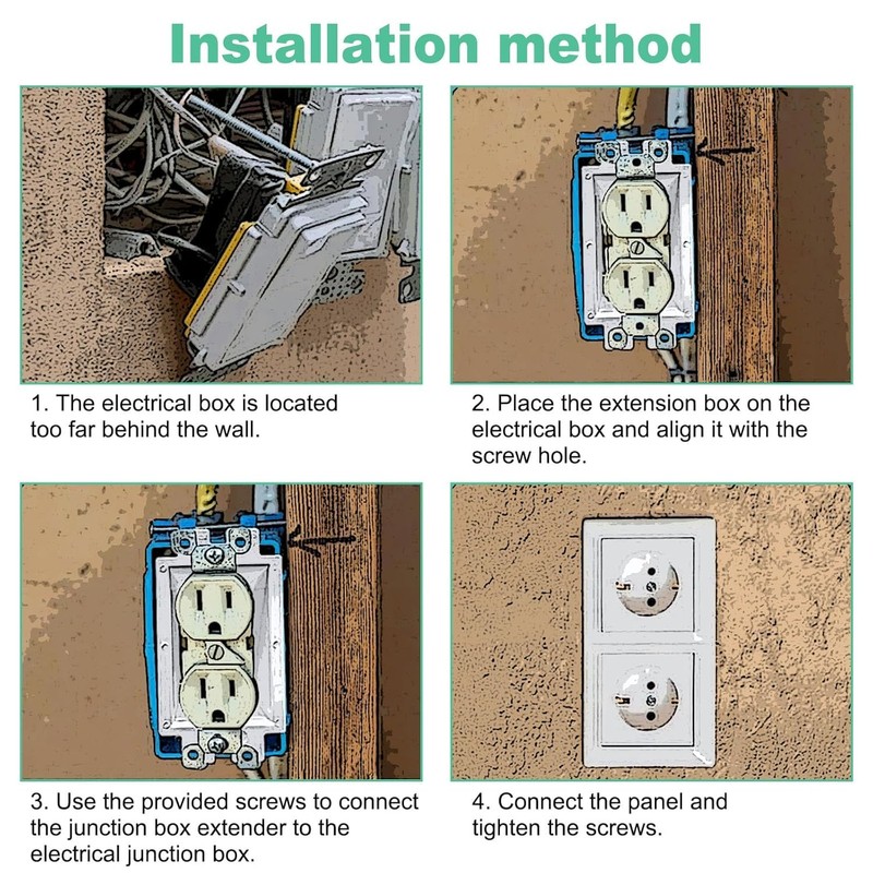 30 PCS BE1-2 Electrical Outlet Box Extender with 60 PCS