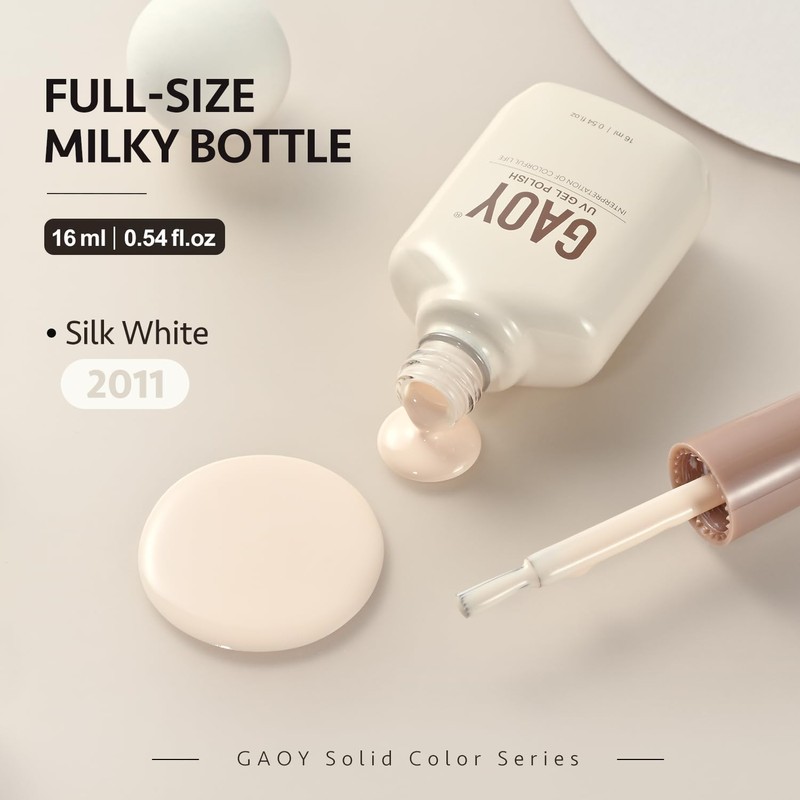 GAOY White Gel Nail Polish, 16ml Soak Off Gel Polish,