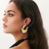 Chunky Gold Earrings Flower Earring for Women Gold Statement Earrings