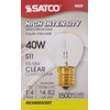 Satco S3629 Intermediate Base 40-Watt S11 Light Bulb, Clear, 1
