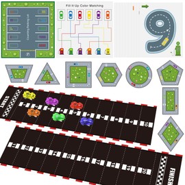 Cinrobiye Mini Motor Math Activity Set,Number Nails Activity Set,Toddler Learning Activities Fine Math Motor Games,Counting Pattern Color Number Activities for Kindergarten Education Supplies