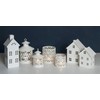 Excelsa Lantern House Ceramic White 10.5 x 10.5 x 14
