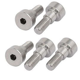 uxcell 5pcs 304 Stainless Steel Hex Socket Shoulder Bolt 6mm Shoulder Dia 5mm Shoulder Length M5 Thread