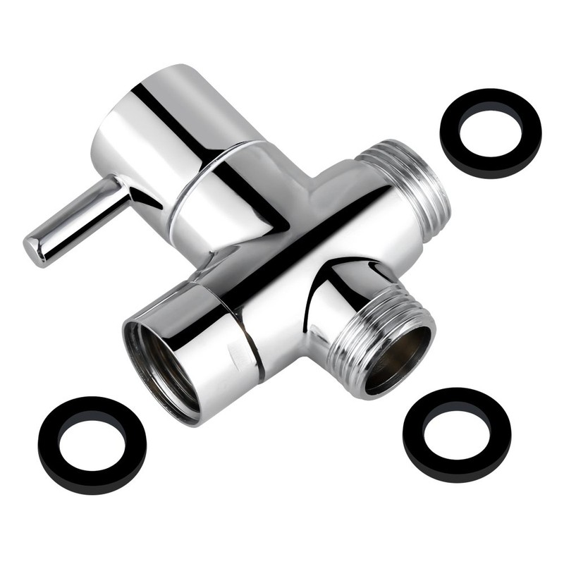 Rusee 3-way diverter valve G1/2, solid brass shower adapter flow