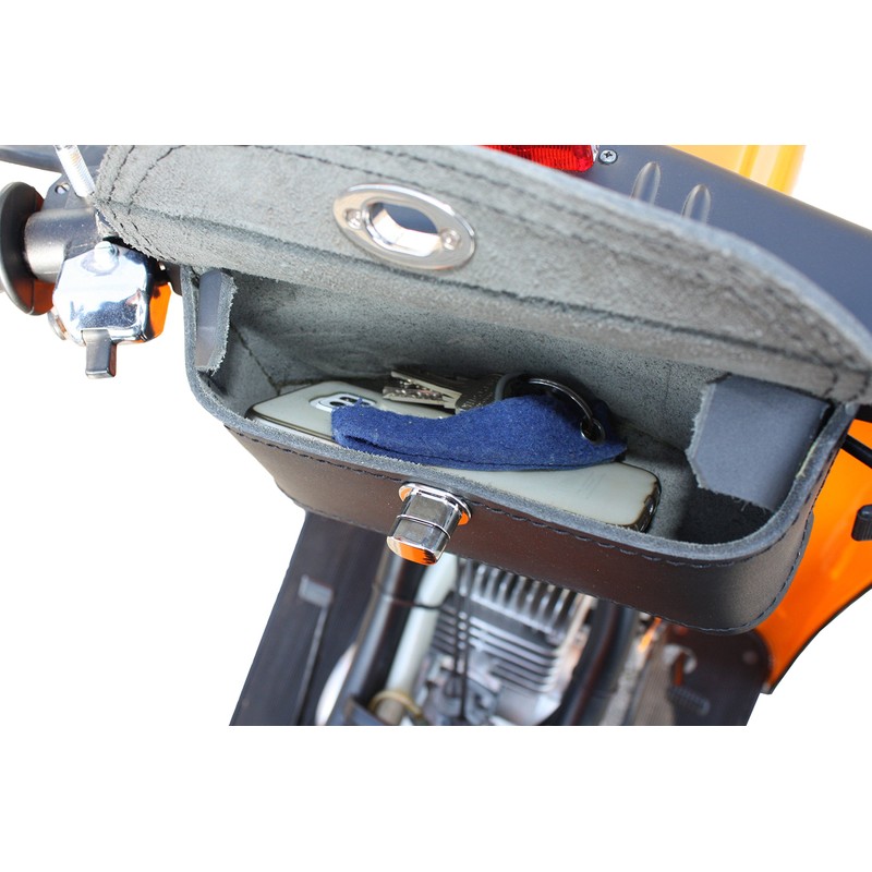 Leather Handlebar Bag Black Suitable for Simson Schwalbe KR50 KR51