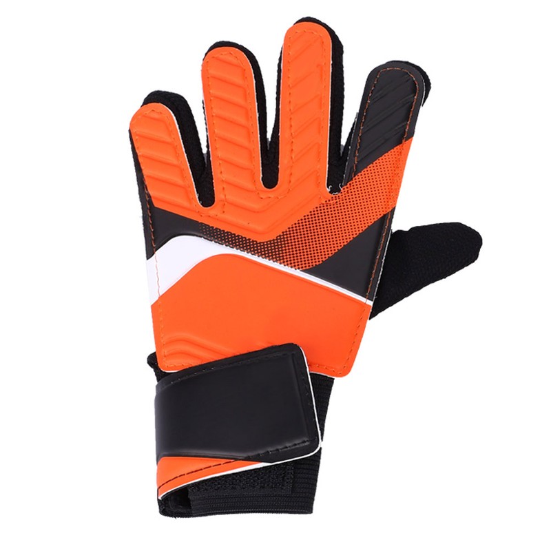 Kids Children Goalkeeper Glove NOn Slip Latex Soccer Finger Gloves(Orange