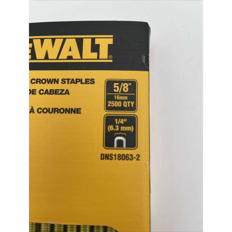 DeWalt 18 GA 5/8" Long 1/4" Narrow Crown Staples 2500