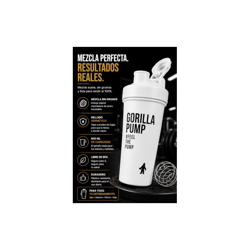 Shaker Plástico 20oz 591ml Botella Mezcladora Deportiva Con Tapa Segura