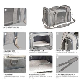 Genérico Bolsa transportadora para Perros y Gatos, para Perros medianos y pequeños, con Cama acogedora y Lavable, con Cierre de Seguridad, Correa...  