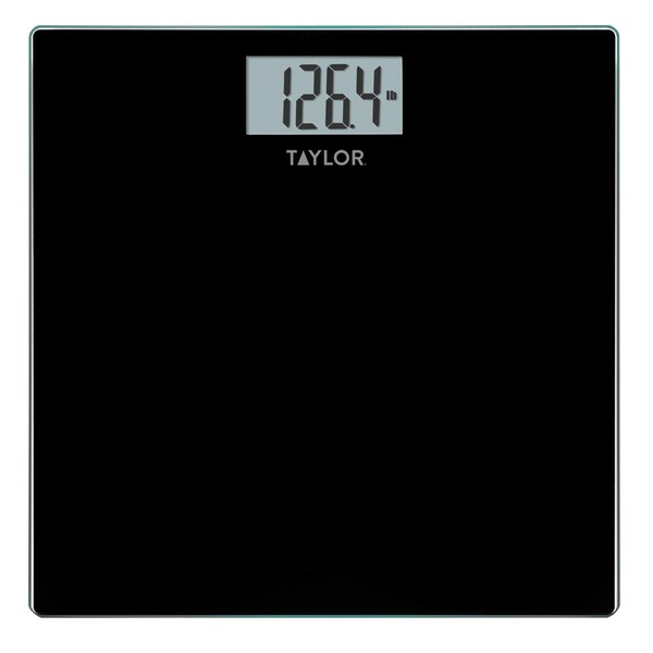 Taylor Digital Scales for Body Weight, Highly Accurate 400 LB Capacity, Auto on and Off Scale, 11.8 x 11.8 Inches, Black
