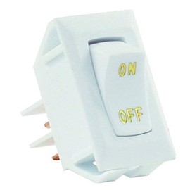 JR Products 12585 White SPST Labeled On/Off Switch