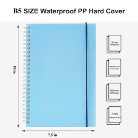 MSTONAL 3 Pack Spiral Notebook, B5 Wide Ruled Notebook 7.6" x 10", 100gsm 8mm Ruled Page, 80 Sheets/160 Pages, College Ruled Spiral Notebook for School, Office, Sketch