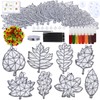 Winlyn 24 Sets Fall Leaf Suncatchers Ornaments Decorations DIY Window